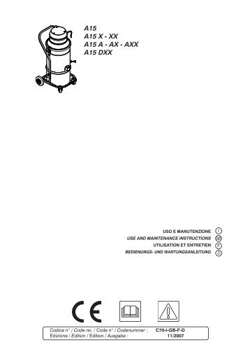 A15 A15 X - XX A15 A - AX - AXX A15 DXX - Nilfisk PARTS