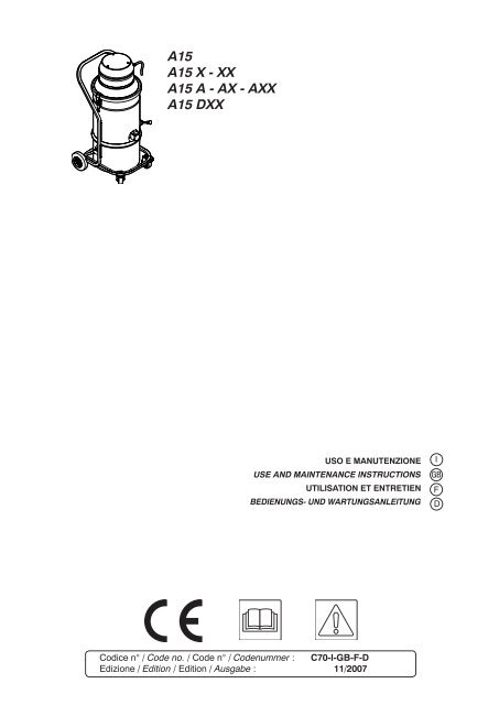A15 A15 X - XX A15 A - AX - AXX A15 DXX - Nilfisk PARTS