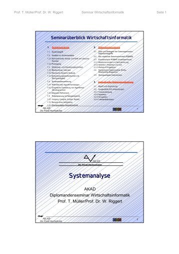 Systemanalyse - Prof. Thomas Müller