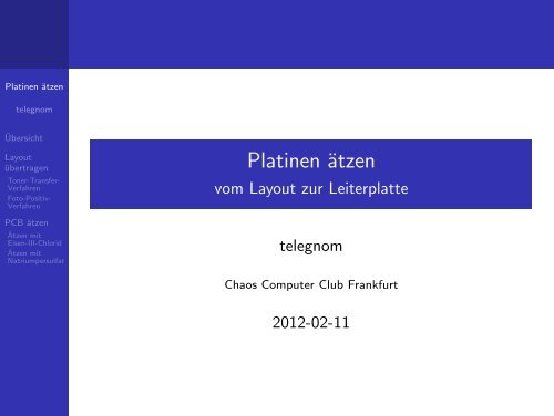 Platinen ätzen - vom Layout zur Leiterplatte - CCC FFM Wiki