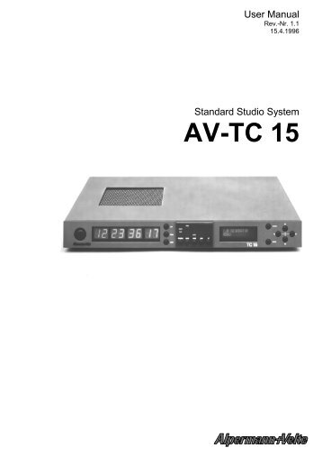 AV-TC 15 - Alpermann + Velte