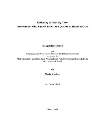 Rationing of Nursing Care - Physician Profiling