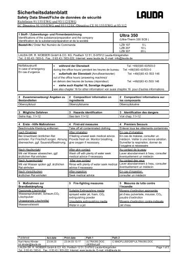 Sicherheitsdatenblatt - Centec