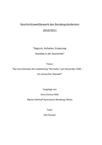 Geschichtswettbewerb des Bundespräsidenten 2010/2011