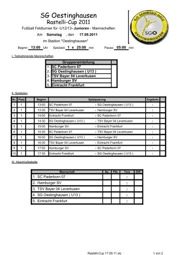 SG Oestinghausen - Eintracht Frankfurt 2000er