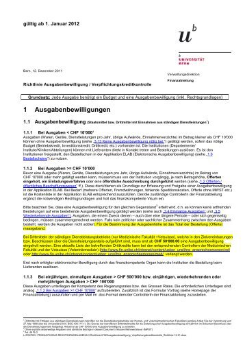 pdf, 91KB - Finanzabteilung - Universität Bern