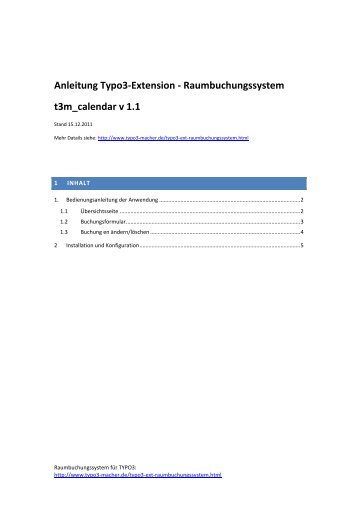 Raumbuchungssystem TYPO3