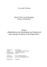 Möglichkeiten der Beschulung von Kindern mit Asperger-Syndrom ...