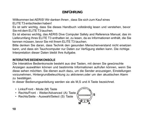 Elite T3 Operating Manual DE - 212-7201-r01 - Aeris