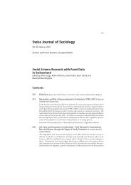 Swiss Journal of Sociology - SGS-SSS