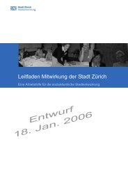 Arbeitshilfe Leitfaden Mitwirkung der Stadt Zürich - Regiosuisse