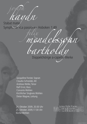 felix mendelssohn bartholdy - konzerte-bern.ch - Konzertkalender