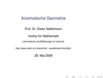 Axiomatische Geometrie