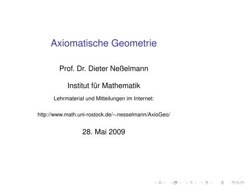 Axiomatische Geometrie