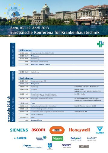 12. April 2013 Europäische Konferenz für Krankenhaustechnik