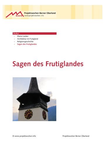 Sagen des Frutiglandes - Projektwochen Berner Oberland
