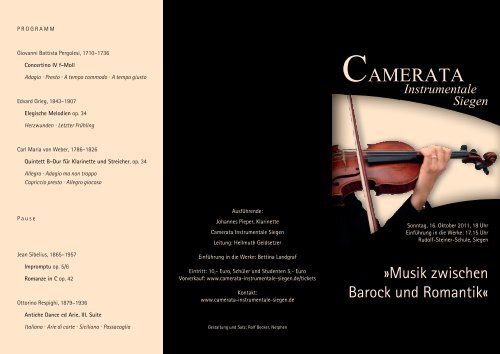 Folder Camerata Instrumentale.indd - Camerata Instrumentale Siegen