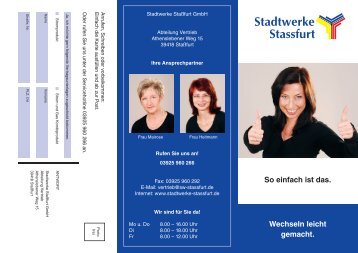 So einfach ist das. Wechseln leicht gemacht. - Stadtwerke Staßfurt ...