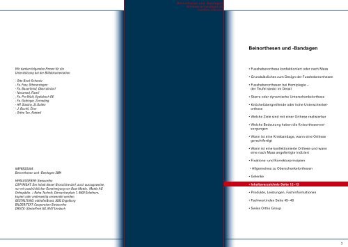 &quot;Beinorthesen und -Bandagen&quot; (PDF, 1.18 MB) - Mattle Reha Technik