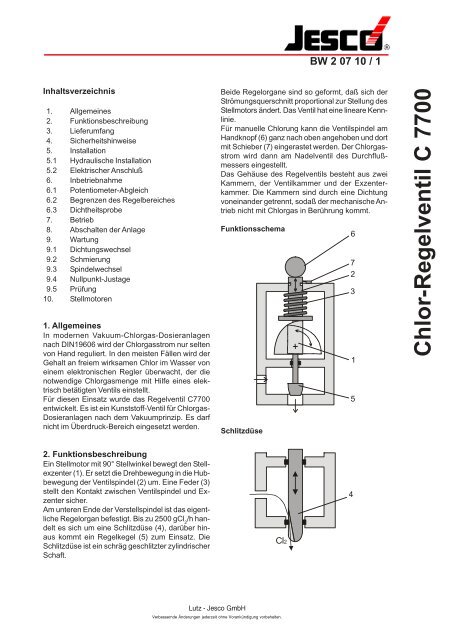 Chlor-Regelventil C 7700 - Lutz-Jesco GmbH