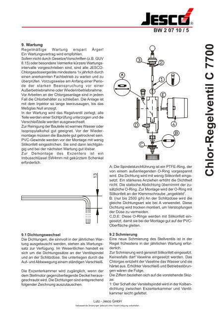 Chlor-Regelventil C 7700 - Lutz-Jesco GmbH