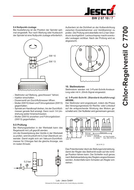 Chlor-Regelventil C 7700 - Lutz-Jesco GmbH