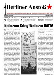 Nein zum Krieg! Nein zur NATO! - Berliner Anstoß - DKP Berlin