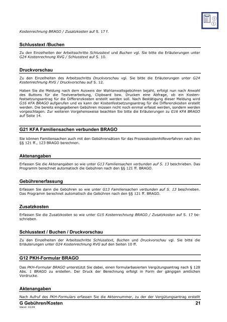 inhalt g gebühren/kosten - RA-Micro Software GmbH