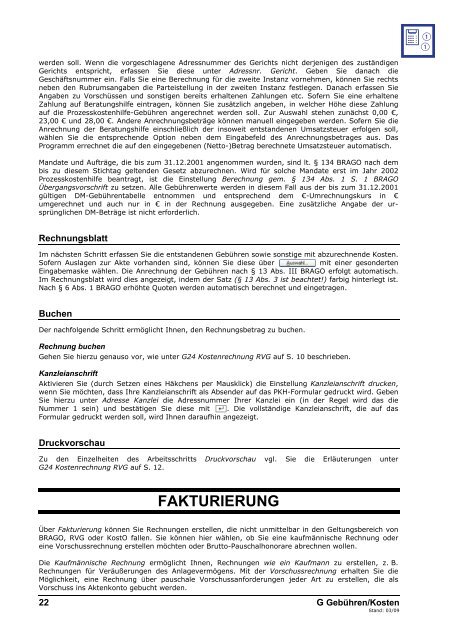 inhalt g gebühren/kosten - RA-Micro Software GmbH
