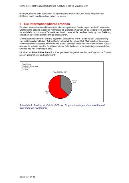 Betriebswirtschaftliche Analysen richtig visualisieren - Hichert+Partner