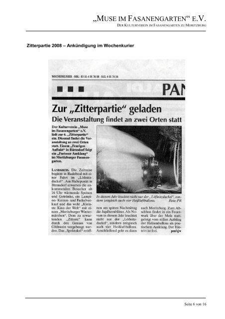„MUSE IM FASANENGARTEN“ E.V. - Fasanengarten zu Moritzburg