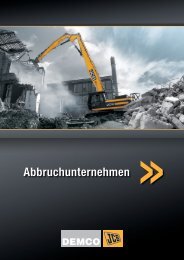 DEMCO JCB Broschüre für Abbruchunternehmen