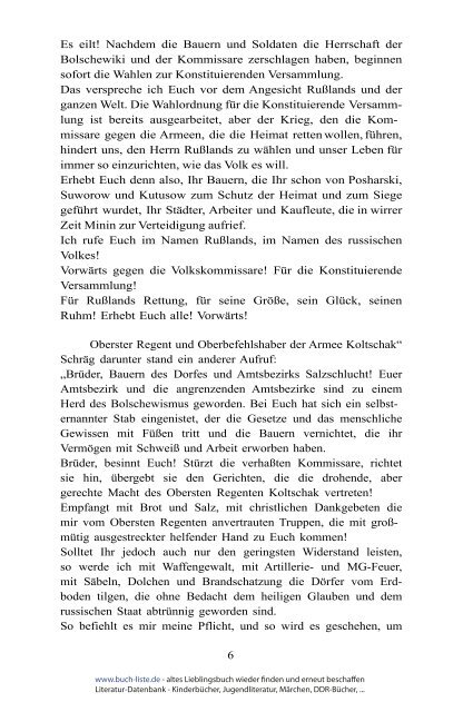 Sergej Salygin Republik Salzschlucht - BUCH-LISTE