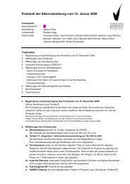 Protokoll der Elternratssitzung vom 12. Januar 2009 - Buchsee