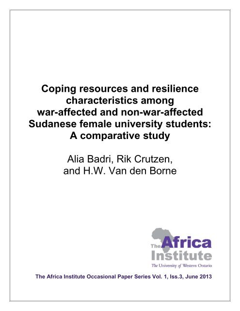 Coping resources and resilience characteristics among - The Africa ...