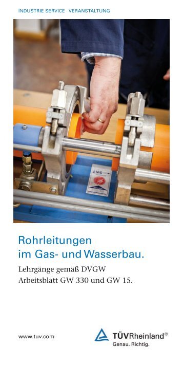 Rohrleitungen im Gas- und Wasserbau. - Tuv