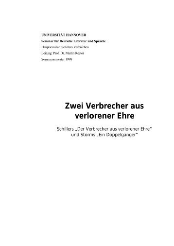 Zwei Verbrecher aus verlorener Ehre - bei Lothar Veit