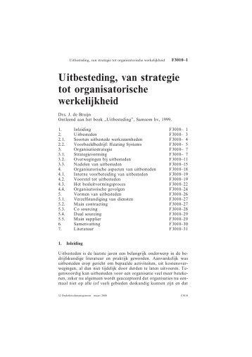 Uitbesteding, van strategie tot organisatorische werkelijkheid