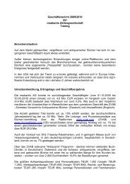 Geschäftsbericht 2009/2010 der mediantis ... - mediantis AG