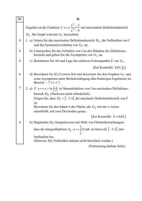 D . Ihr Graph wird mit G bezeichnet. 4 1. a) Geben ... - Mathe-Material