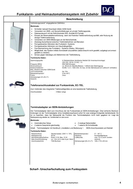 Funkalarm- und Heimautomationssystem mit Zubehör - PVO GMBH