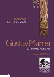 Qui potete scaricare il libretto di sala delle ... - Gustav Mahler