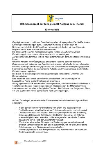 Rahmenkonzept der KiTa gGmbH Koblenz zum Thema: Elternarbeit