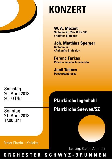 Programm 2013 - Orchester Schwyz Brunnen