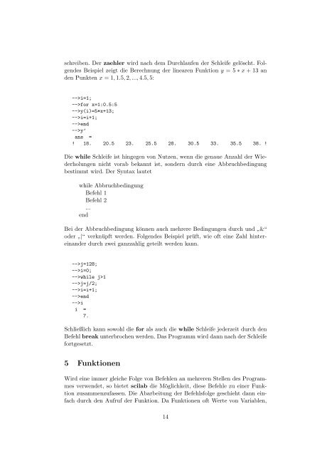 Eine kurze Einführung in scilab - am Institut für Mathematik der ...