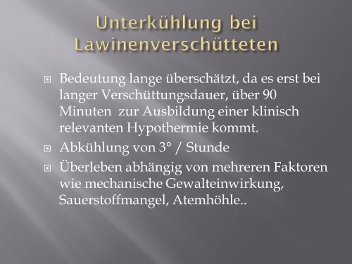 Unterkühlung Hypothermie Kälteschäden