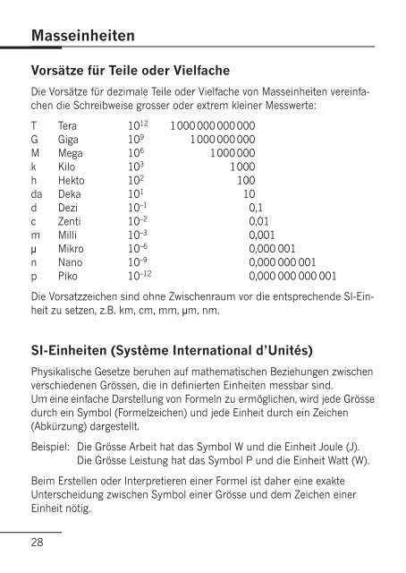 Masseinheiten - Aprentas