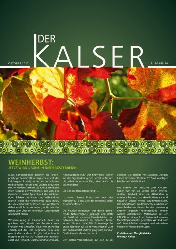 Weinherbst: - im Weingut KALSER