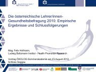 Die österreichische Lehrer/innen- Gesundheitsbefragung ... - Ökolog