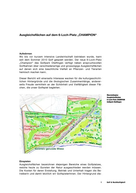 Ausgleichsflächen auf dem 6-Loch-Platz „CHAMPION“